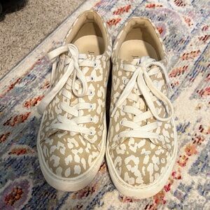 JCrew Leopard Print Tan and White Women's Sneakers